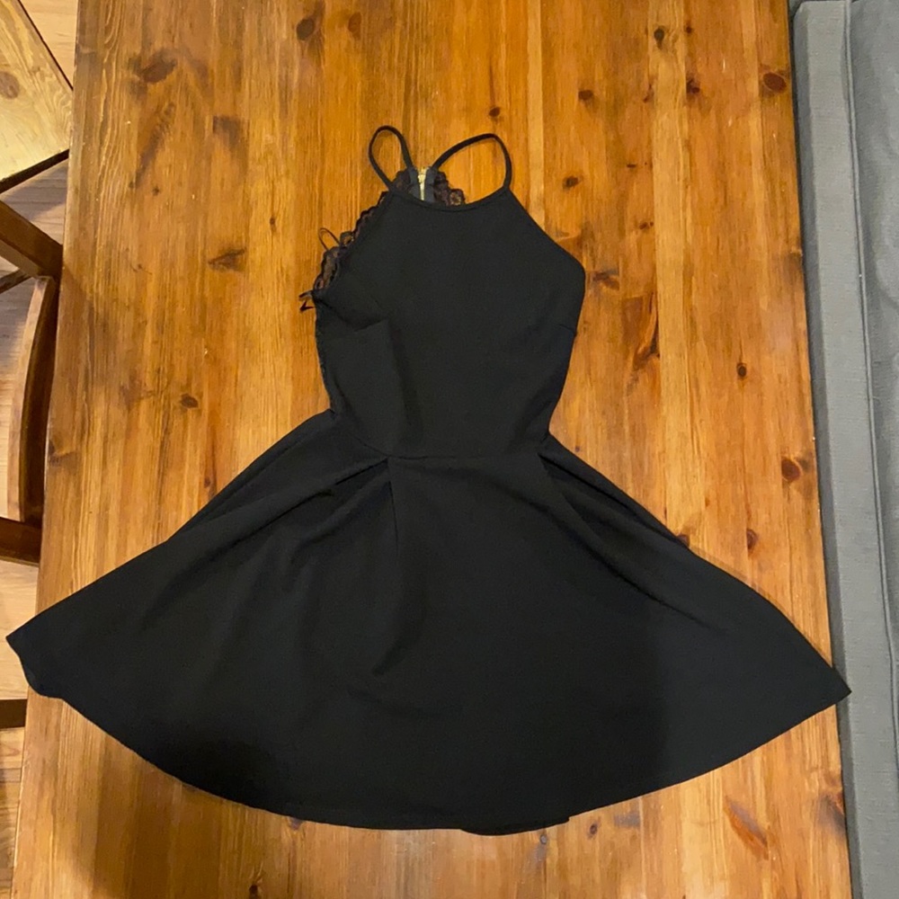 Black Dress with Open-Back Lace